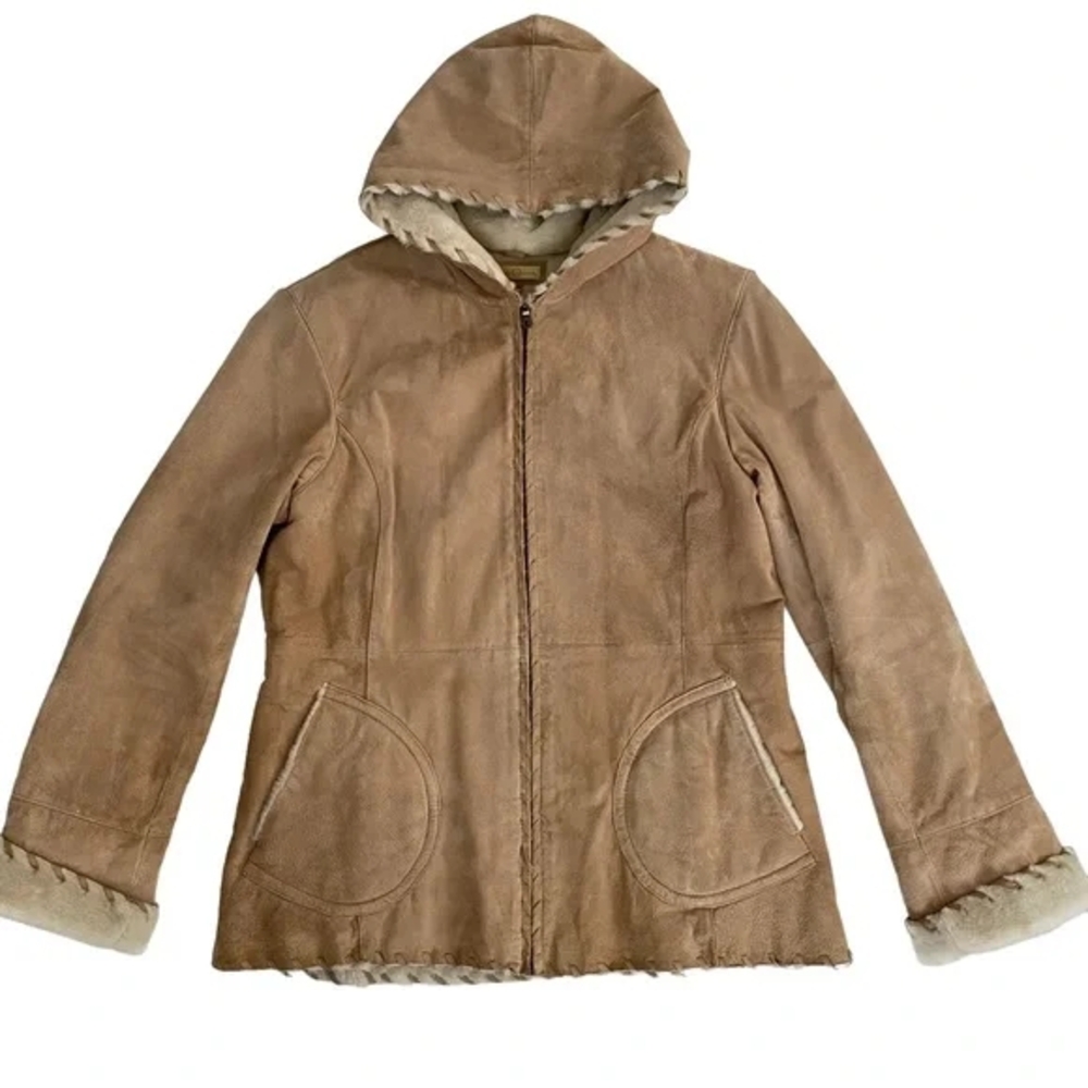 Wilsons Leather Tan Hooded Jacket